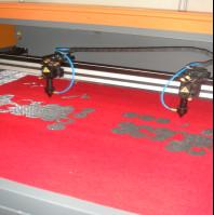 Quality Clothing Embroidery Laser Cutting Machine Two Heads Professional Controlling for sale
