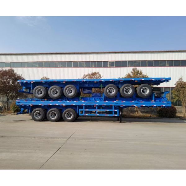 40 Ton 60 Tons Capacity 3 Axles 40FT Container Transport Platform Flatbed Semi Trailer