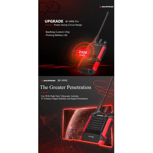 BAOFENG BF-999S Walkie Talkie Single Band Two Way Radio Interphone Tansceiver for Security Hotel Baofeng 999S Long Range Walkie Talkie Single Band Two Way Radio Interphone