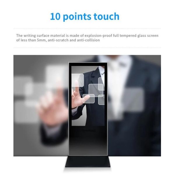 65 Inch Vertical Lcd Kiosk Waterproof 2500 Nits Outdoor Lcd Monitor For Tourism