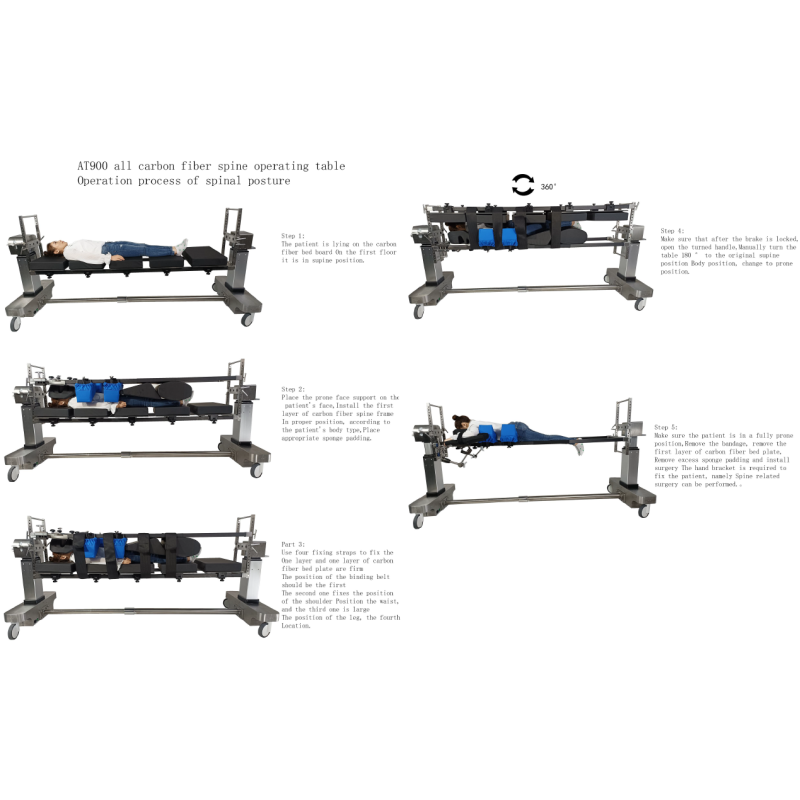 Remote Control Spinal Surgery Operating Table Multi Function Electric Hydro Carbon Fiber Material