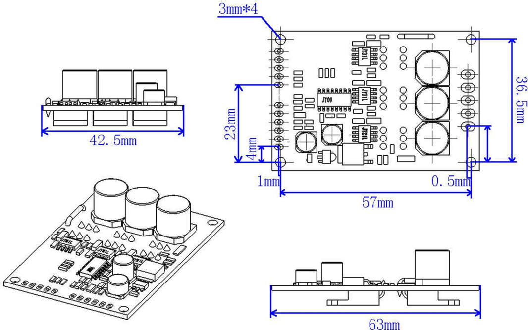 12V-36V PWM Speed Control Electric Motor Drive Board For BLDC Motor Hub Motor