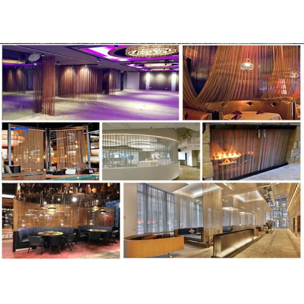 Customized Metal Decorative Mesh Fireplace Wire Mesh Curtain 6x6mm