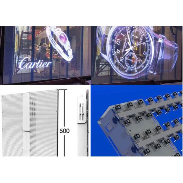 High Brightness Outdoor Transparent LED Display Screen 500mm X 1000mm Cabinet
