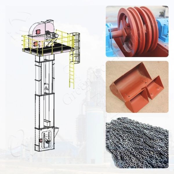 Endless Ring Chain Centrifugal Discharge Bucket Elevator , Grain Bucket Elevator