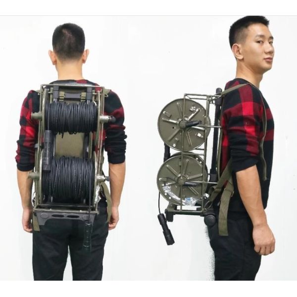 Anti Torsion Outdoor Cable Reel Army Green Color 160-1800 M Capacity