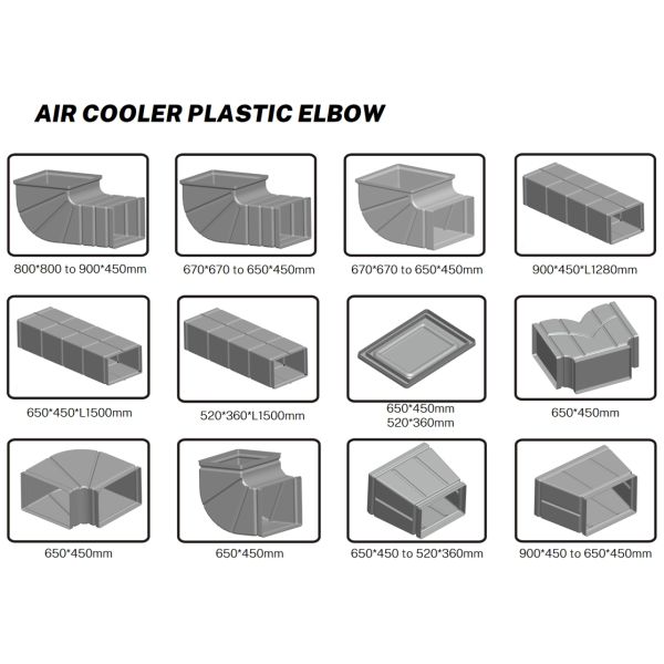 Plastic air duct evaporative air cooler diffuser duct