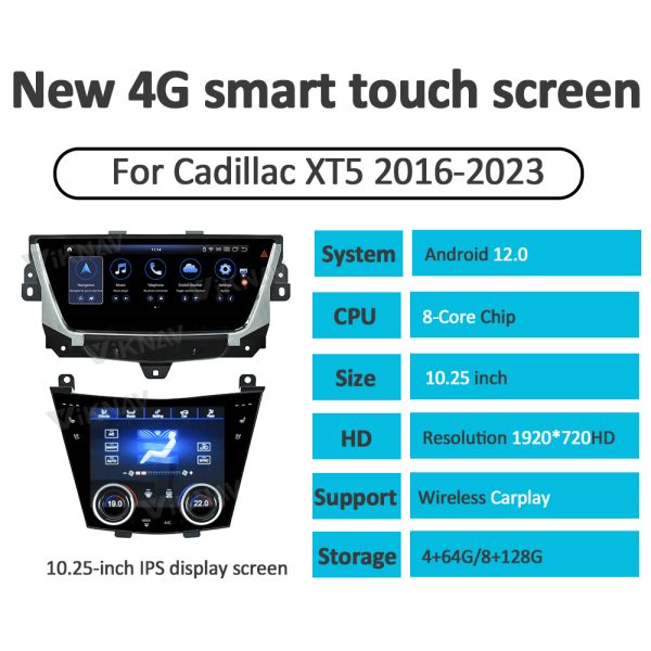 AC Panel Display For Cadillac XT5 XT6 2016-2023 Newest LCD Touch Screen LCD Air Condition Control Stereo Climate Board