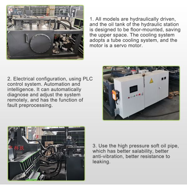Automatic Metal Scrap Baler Machine 22KW Hydraulic Driven Baling Press