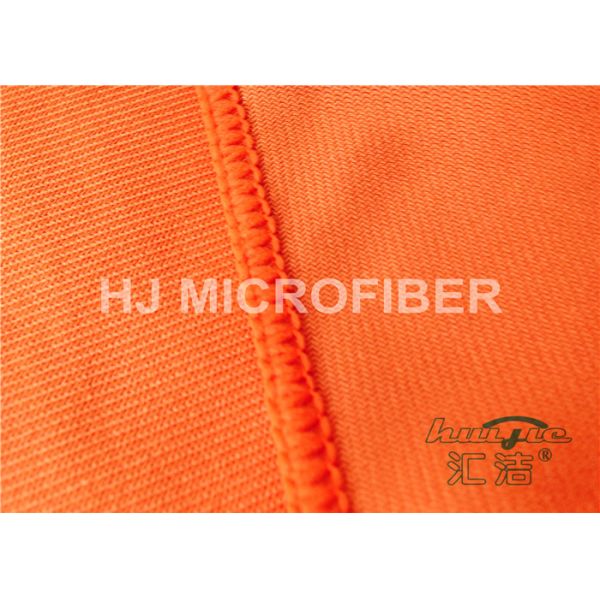Polyester Microfiber Car Cleaning Cloths Orange , Microfiber Car Drying Towels