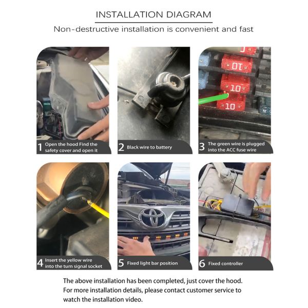 12-24V Car Front Grille LED RGB Daytime Running Lights Strip Colorful Lamp