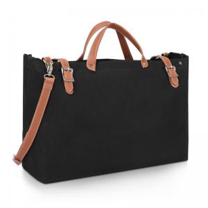 Quality Nylon Canvas Reusable Shopping Bag Totes Leather Belt Buckle Shoulder 44x13x38cm for sale