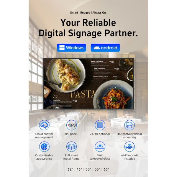 32" Elevator Wall Mount Digital Signage Display Explosion Proof