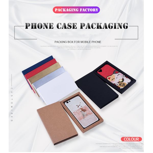 Marble Grid Mobile Case Packaging Box Matt Plastic Window Cardboard Blister Packaging