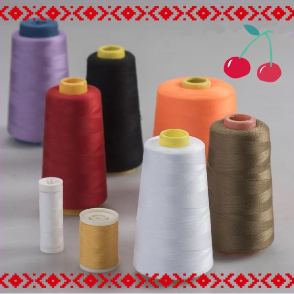 Dyed Ring Spinning Polyester Core Spun Thread For Janes / Shoes , Customized Polyester Thread For Sewing Machine