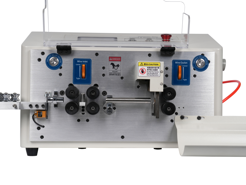 6 Wheel Cable Cutting Machine Full Automatic Cable Cutting And Stripping Machine 550W
