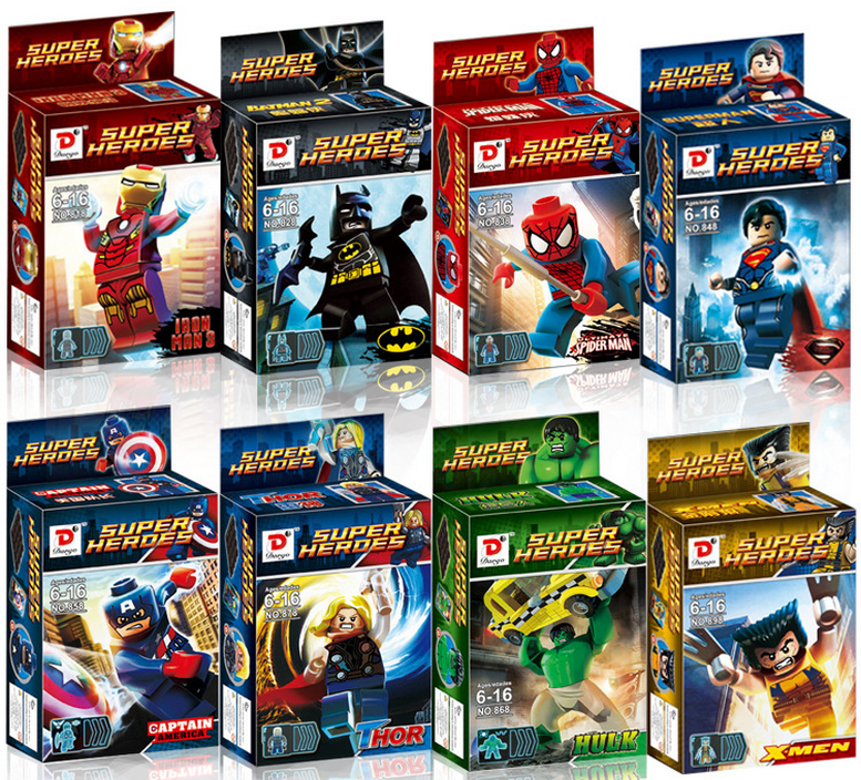 Classic cartoon models superhero block