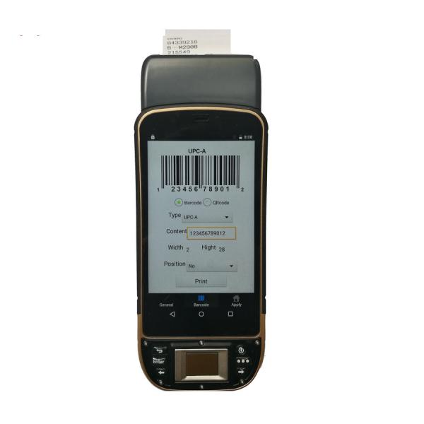 Buy Industrial PDA Android Barcode Scanners with built-in Printer ,fingerprint scanner at wholesale prices