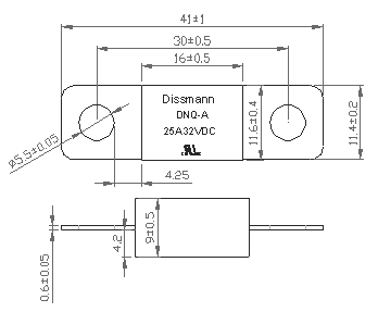 Mini Size DC58V Low Voltage Fuses Flat plug Fuse produced by Chinese Supplier