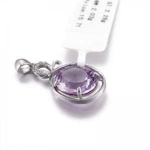 China 1.99g Pear Shaped Amethyst Pendant Unisex February Birthstone Charms on sale