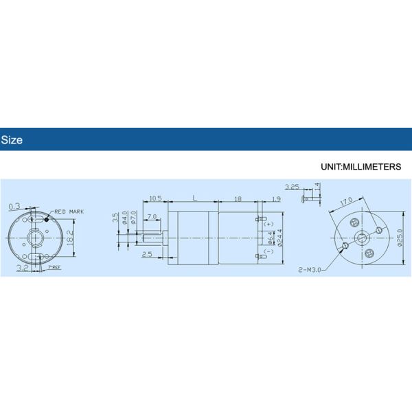 25mm 330CH Hofon Motor DC micro reduction motor brushed gear motor large torque for Electric tools 5V 12V 24V