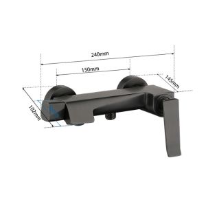 Simple Golden Gray Hot Cold OEM Copper Bathtub Faucet