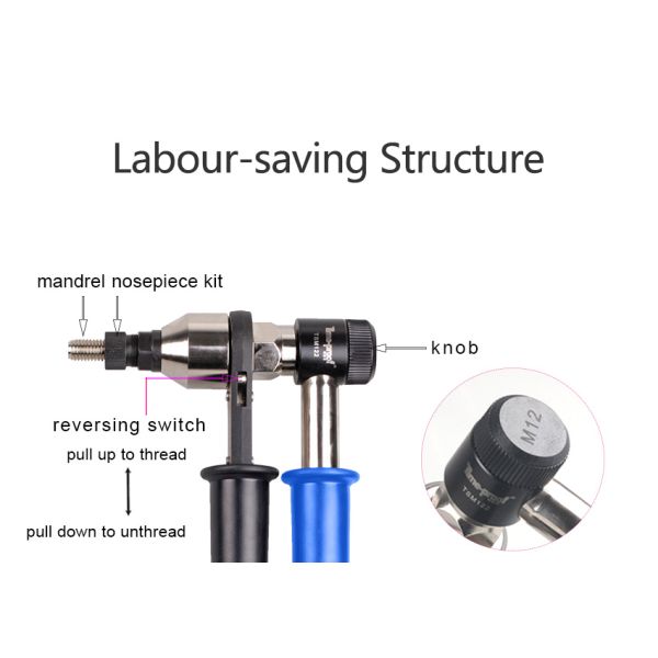 Heavy Duty Ratchet Tool Hand Riveting Tool Mandrels M5 M6 M8 M10 M12