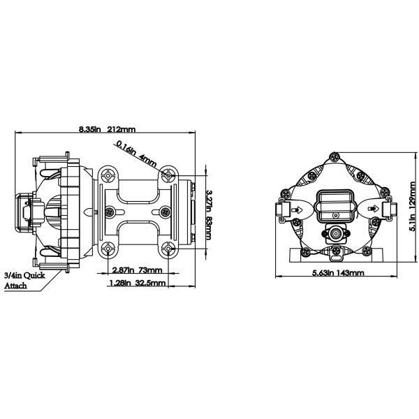FLOWEXPERT Electric Diaphragm Pump KDP-53 High Flow 18.9L/Min 70PSI for RV, Marine, Agriculture