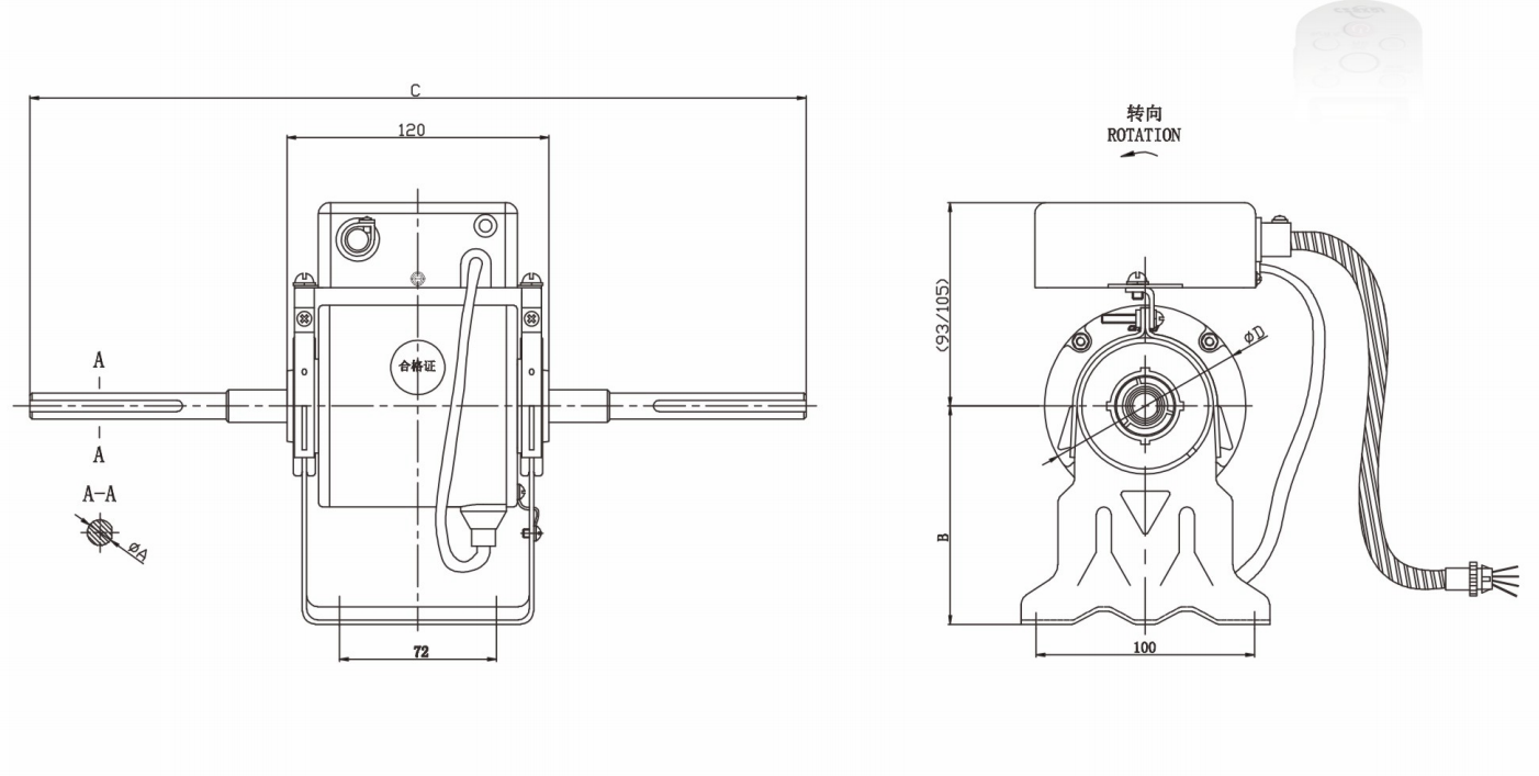 Dual Shaft AC BLDC Motor 30-200W EC For Fan Coil Air Conditioner