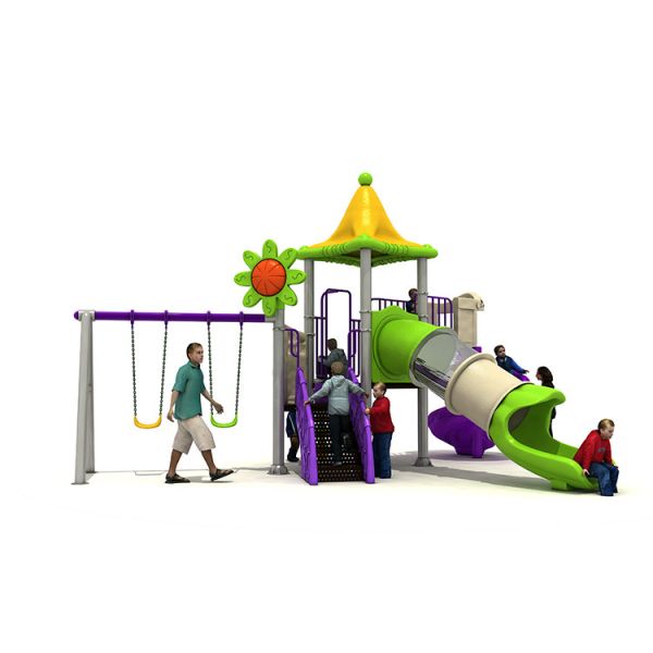 Classic Customized Kids Slides Outdoor Wooden Swing Set Playground Playing Area