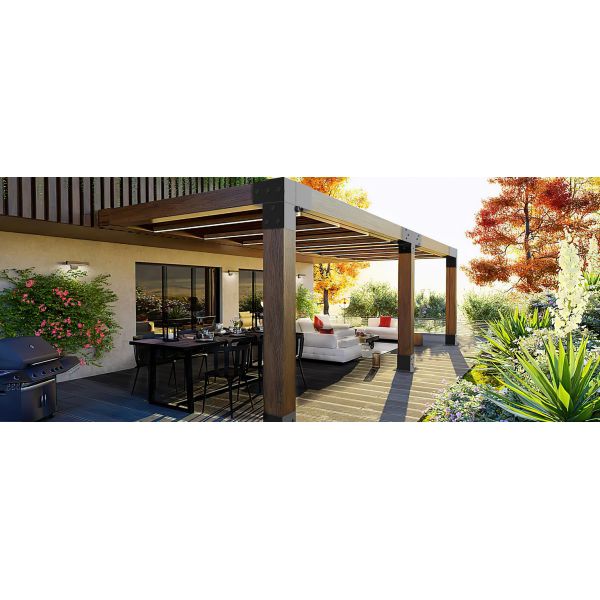 Heavy Alloy Steel Pergola Kit with 3-Way T-Shape Brackets for 4"x 4" Lumber DIY Pergola Brackets for Gardens Metal Gazebo Kits