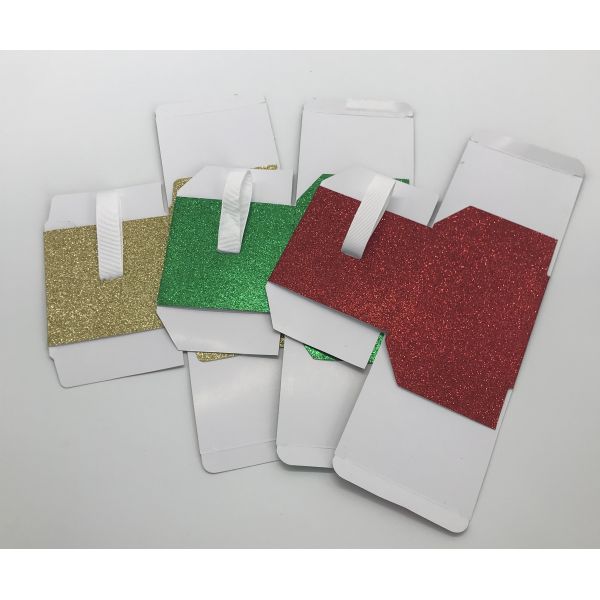 Red Silver Gold Xmas Gift Boxes Tiny / Huge Decorative Hanging String Included