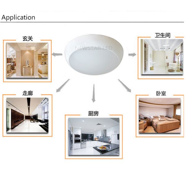 12w IP65 Surface Mounted LED Panel lights, Waterproof LED Ceiling Light