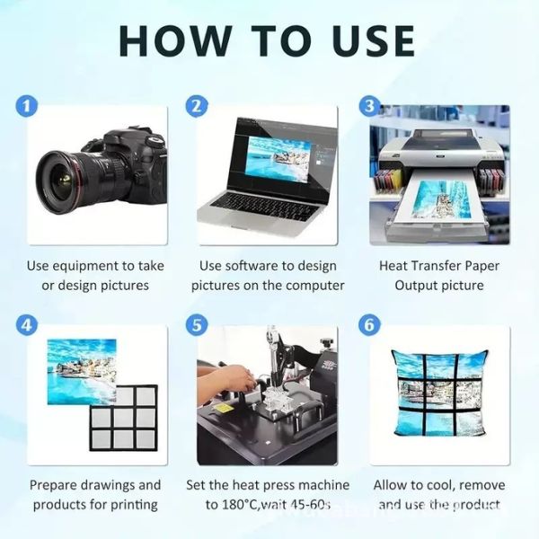 DIY 9 Panel Sublimation Cushion Cover Printable Customized Design Blank Sublimation Pillowcases