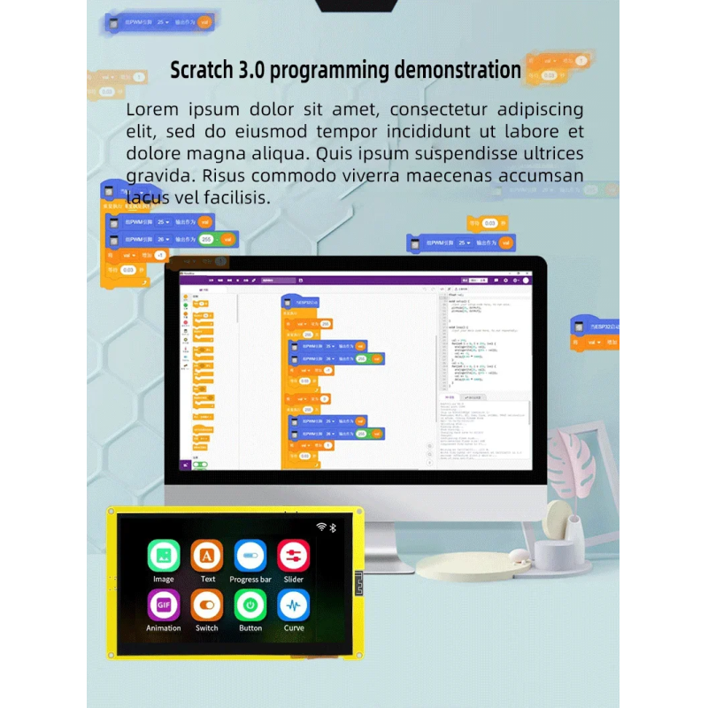 7 Inch ESP32 TFT LCD Display Module 800x480 Touch Screen