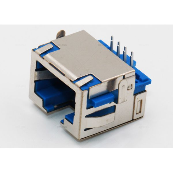 EMI Gasket Right Angle RJ45 Connector , PCB 8P8C Right Angle RJ45 Coupler