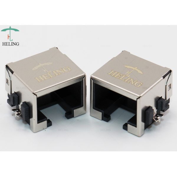 Through Hole Low Profile RJ45 , Tab Up Female Lan SMT RJ45 Waterproof Connector