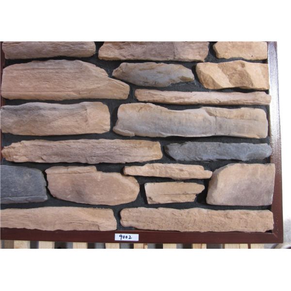 Thick Cement Artificial Wall Stone For Outside Garden Steam - Cured