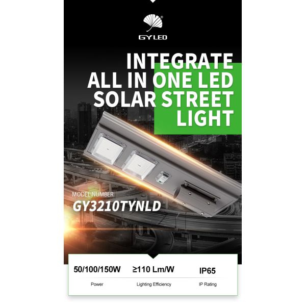 Remote Control 80Ra 6000k 100W Led Solar Streetlight