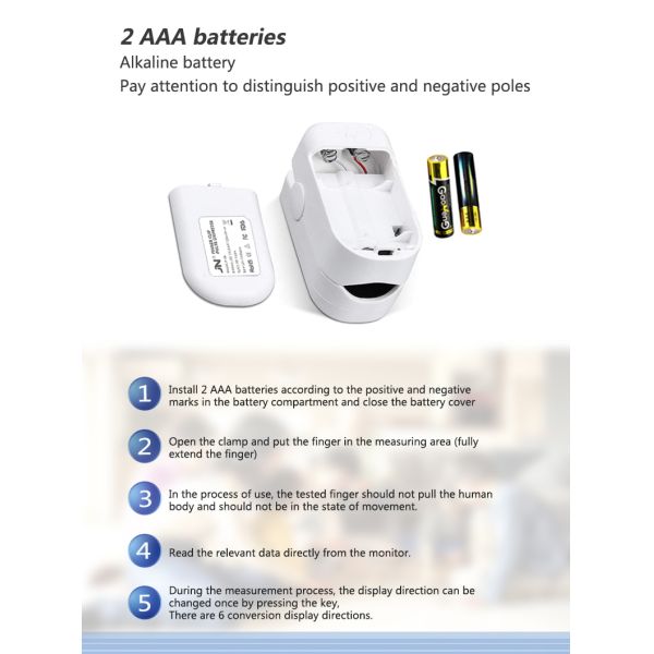 Automatic Shutdown 30 - 240BPM Fingertip Pulse Oximeter