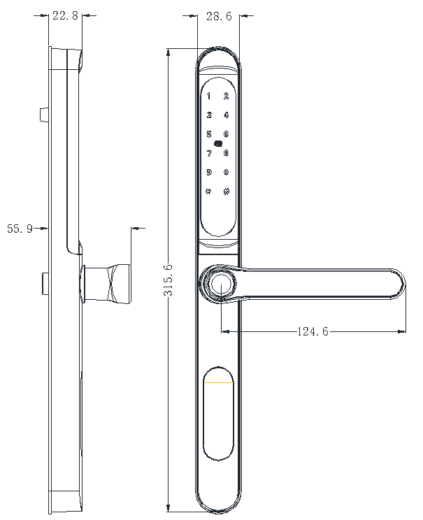 Bluetooth Passcode WiFi Door Lock Fingerprint Waterproof For Courtyard Outside Door