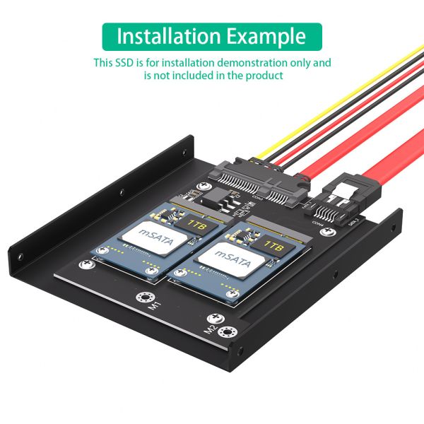 Upgrade Version Dual MSATA SSD To Dual SATA3 Converter Adapter Card With 3.5 Inch HDD Bracket