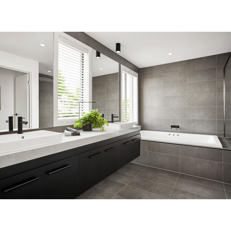 Customized Single Bathroom Vanity with Smart Mirror Minimalist Solid Wood Cabinet