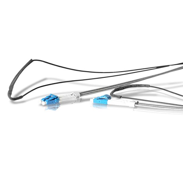 Outdoor Duplex LC LC Patch Cord Armored Pigtails Socket Protection Pulling Eye On Both Ends