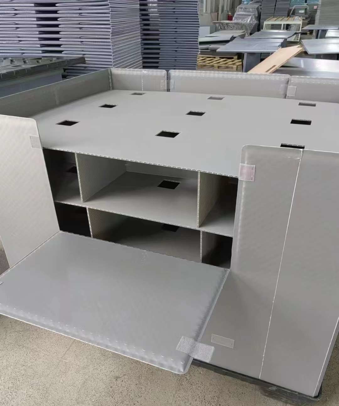Rectangular Plastic Pallet Box Heavy Duty Folding Pallet Boxes Environmntally
