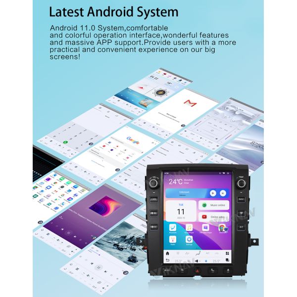 12.1Inch Touch Screen Head Unit For 2016--2019 Nissan Titan GPS Navigation Multimedia Player Android Wireless Carplay