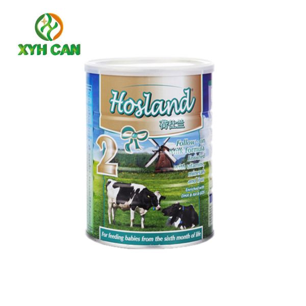 Customized Round Tin Gift Box Milk Powder Ring - Pull Candy Tin Containers