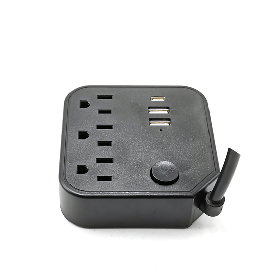 3 outlet Power Socket 1.5FT Cord, 2 USB 1 Type C Surge Protector