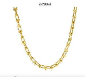 China torque simple horseshoe buckle cross necklace 18K Gold Stainless Steel Necklace on sale