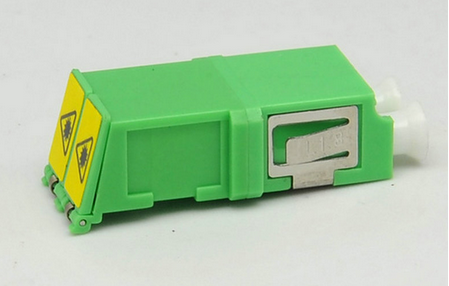 Fiber Optic adapter LC/APC DX adapter with integrated plastic shutter short flange